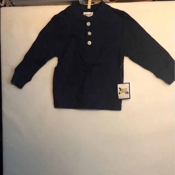Gum Balls Other - Gum Balls Infant Boys L/S Henley Tee Sz 18 mo Navy Blue NWT